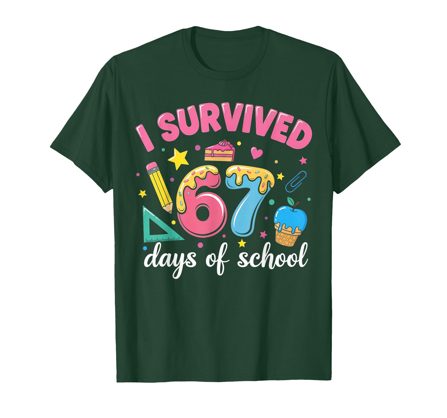 I Survived 67 Days of School Funny Meme Teacher Student T-Shirt