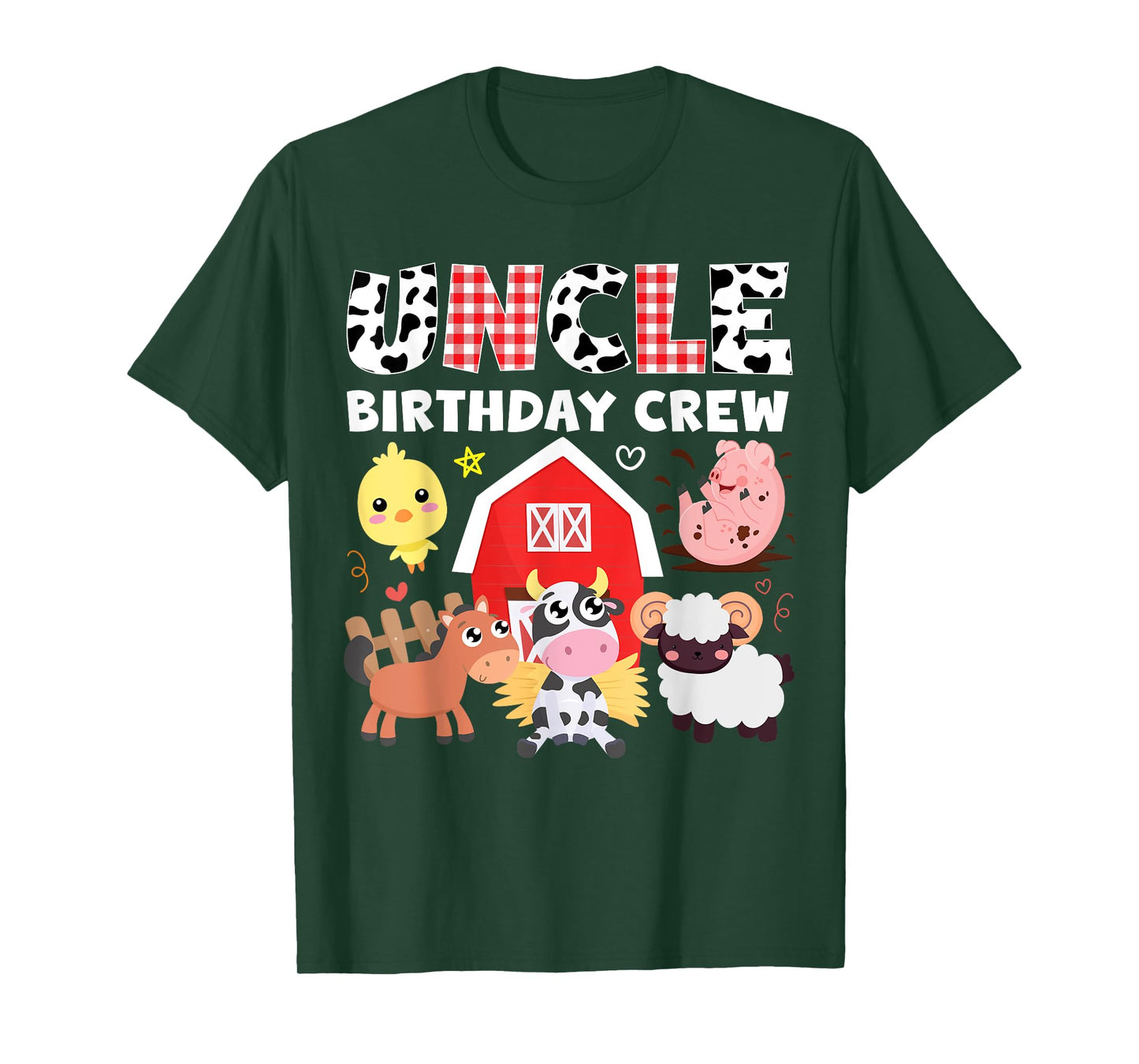 Cow Uncle Birthday Crew Farm Theme Animals Birthday Party T-Shirt
