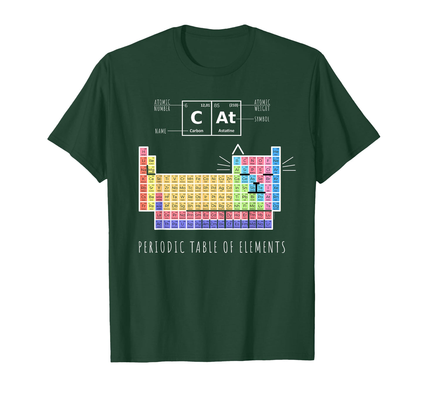 Chemistry Cat, Periodic Table Of Elements T-Shirt