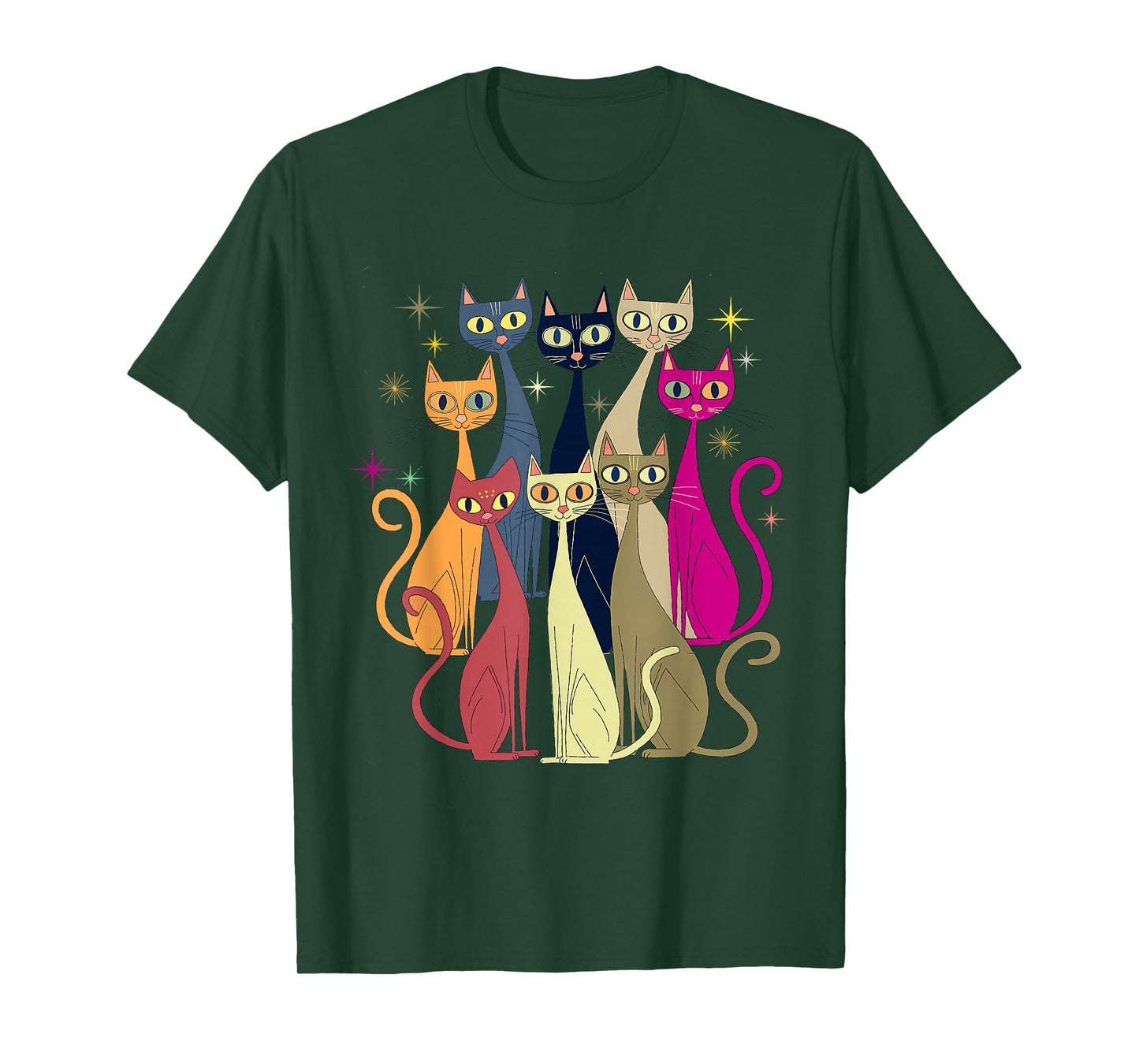 Cat Vintage Retro Mid-Century Modern Look Cats 50s 60s Style T-Shirt