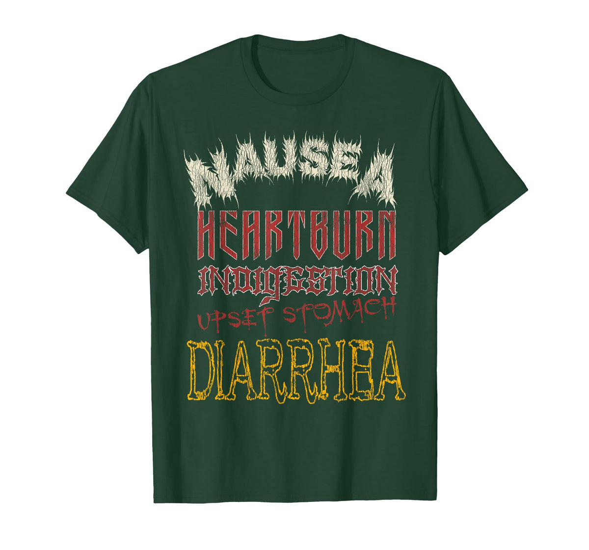Thrash Metal Shirt, Funny Heavy Nausea Heartburn Concert T-Shirt