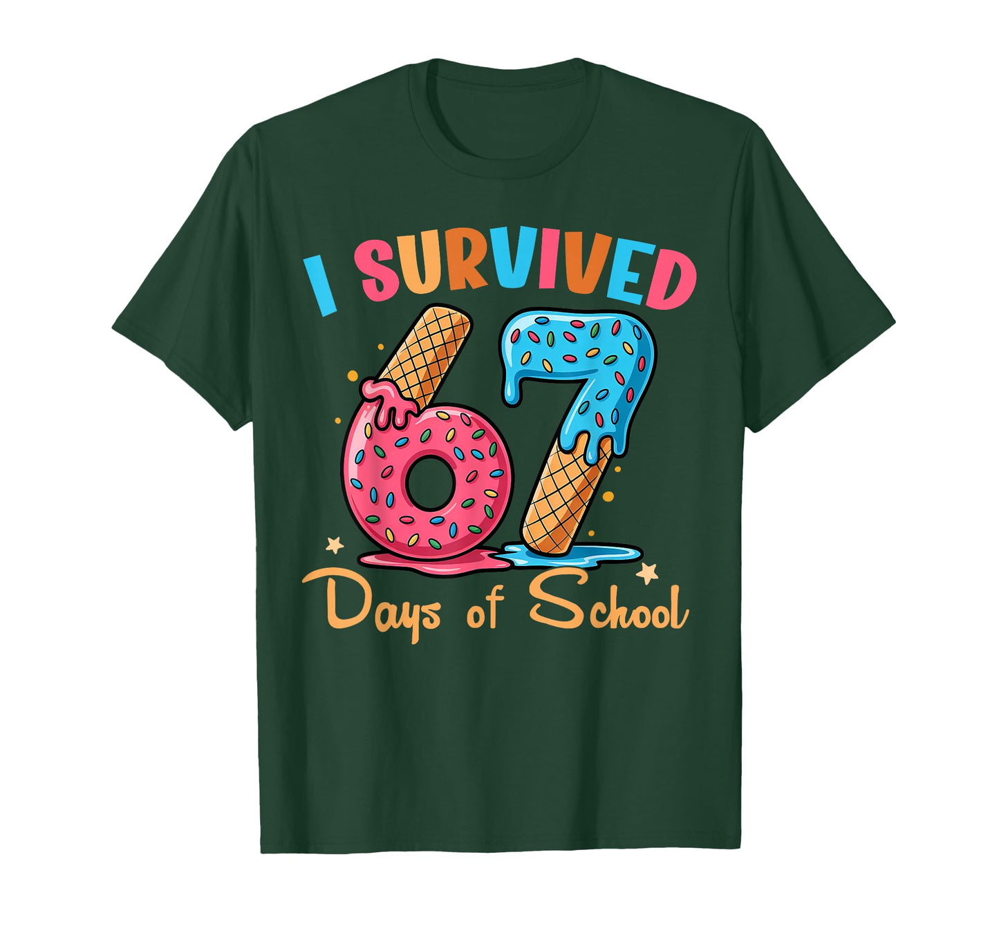 I Survived 67 Days of School Funny Six Seven Meme Teacher T-Shirt