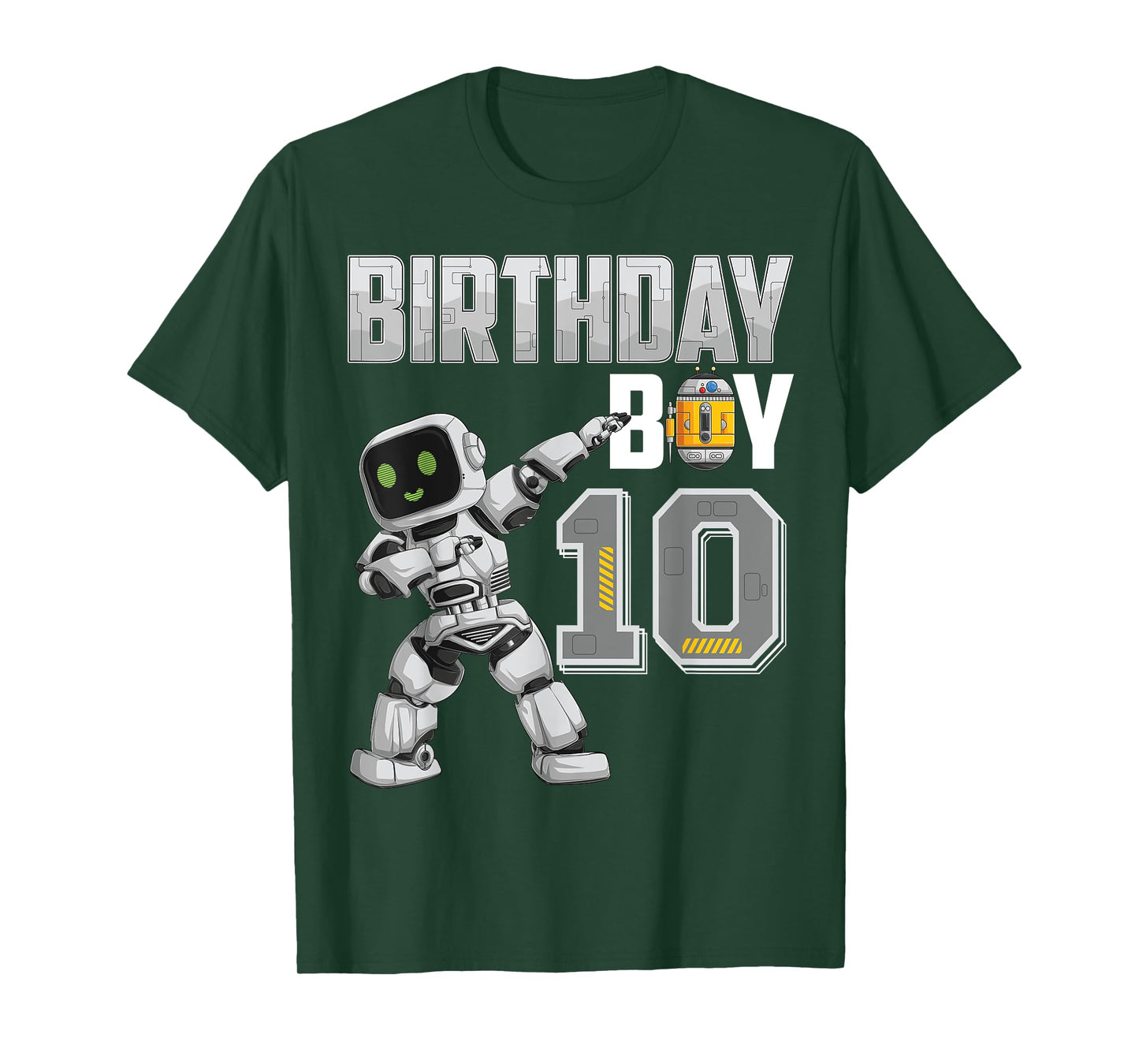 10 Year Old dabbing Robot 10th Birthday Science Robotics T-Shirt