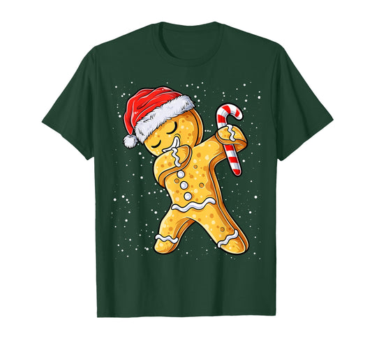 Gingerbread Man Dabbing Cool Christmas Cookie Dab Xmas Kids T-Shirt