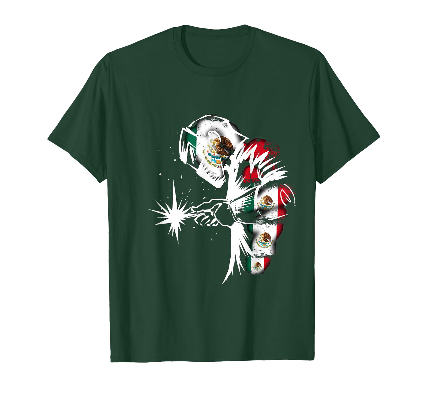 Mexican Welder. Mexican Flag T-Shirt