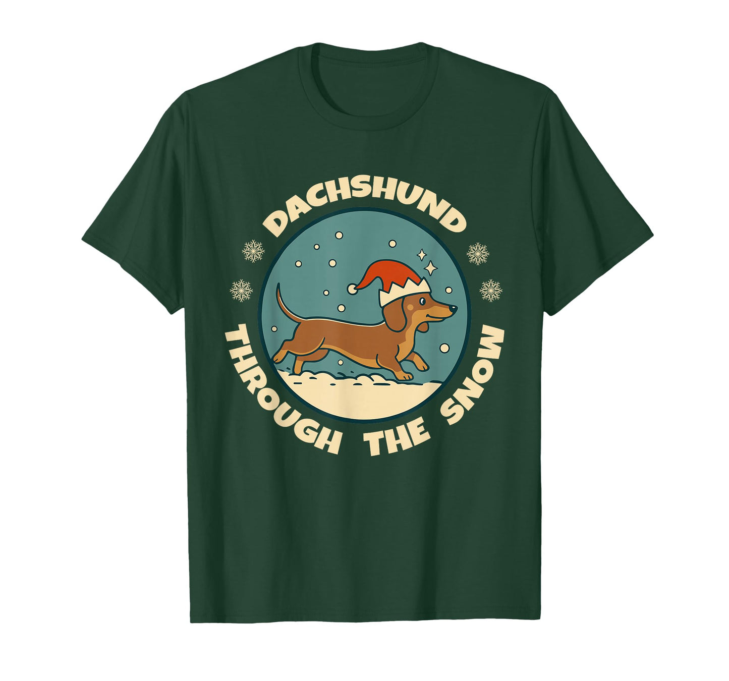 Ugly Dachshund ChristmasThrough The Snow Gift Christmas T-Shirt