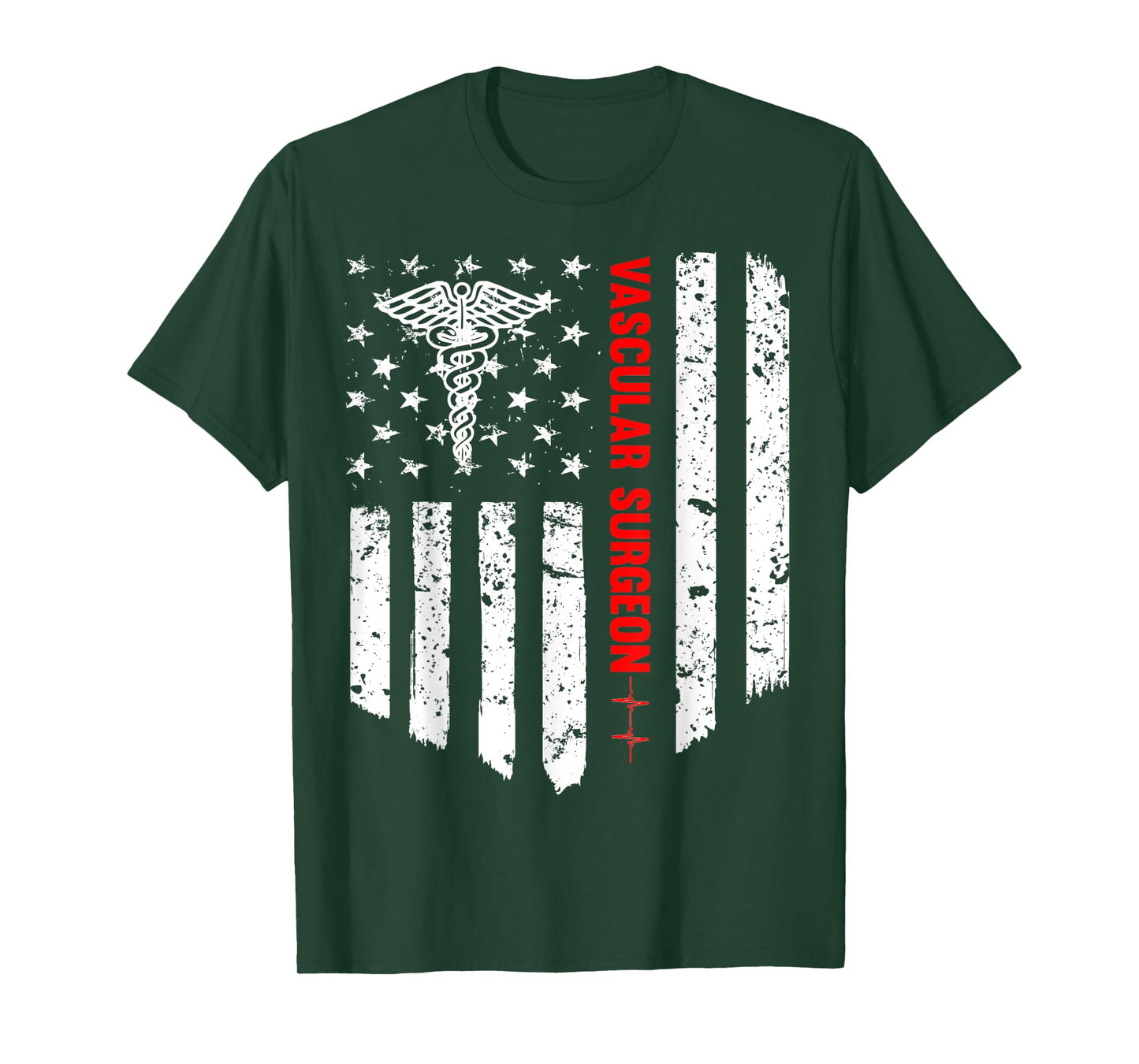 Vascular Surgeon American Flag Patriotic Medicine Gift Women Men T-Shirt