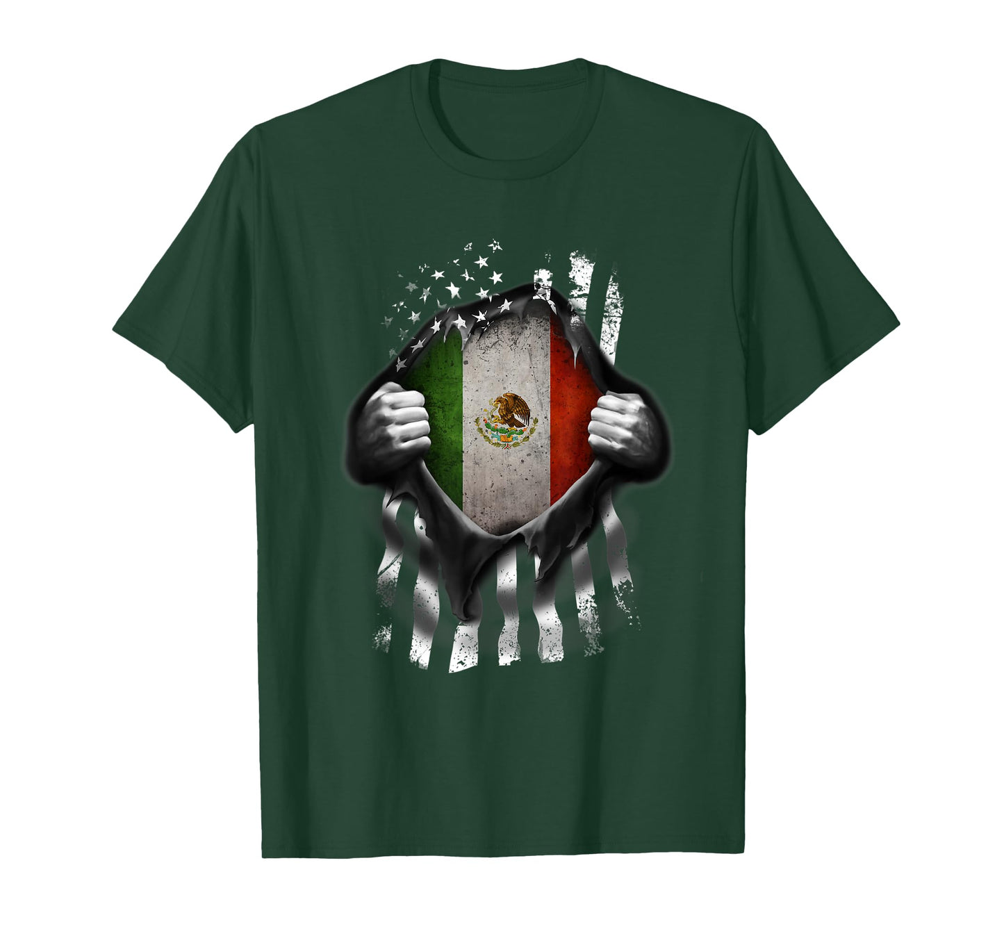Mexico USA Flag Mexican American T-Shirt for Women Kids Men