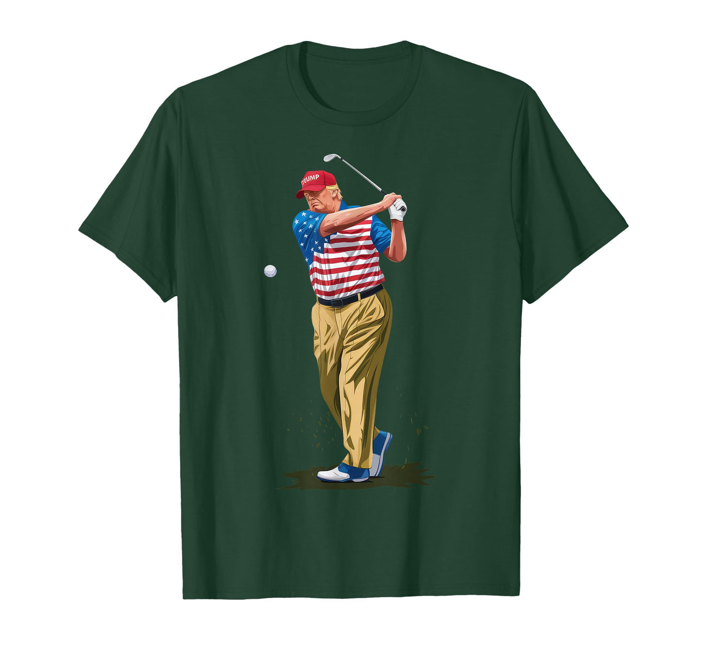 President Donald Trump 2025 Golf US American Flag T-Shirt