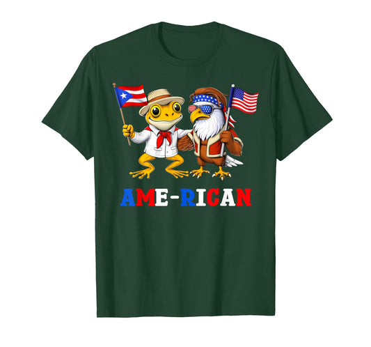 American Puerto Rican Proud Boricua Puerto Rico USA Flag T-Shirt