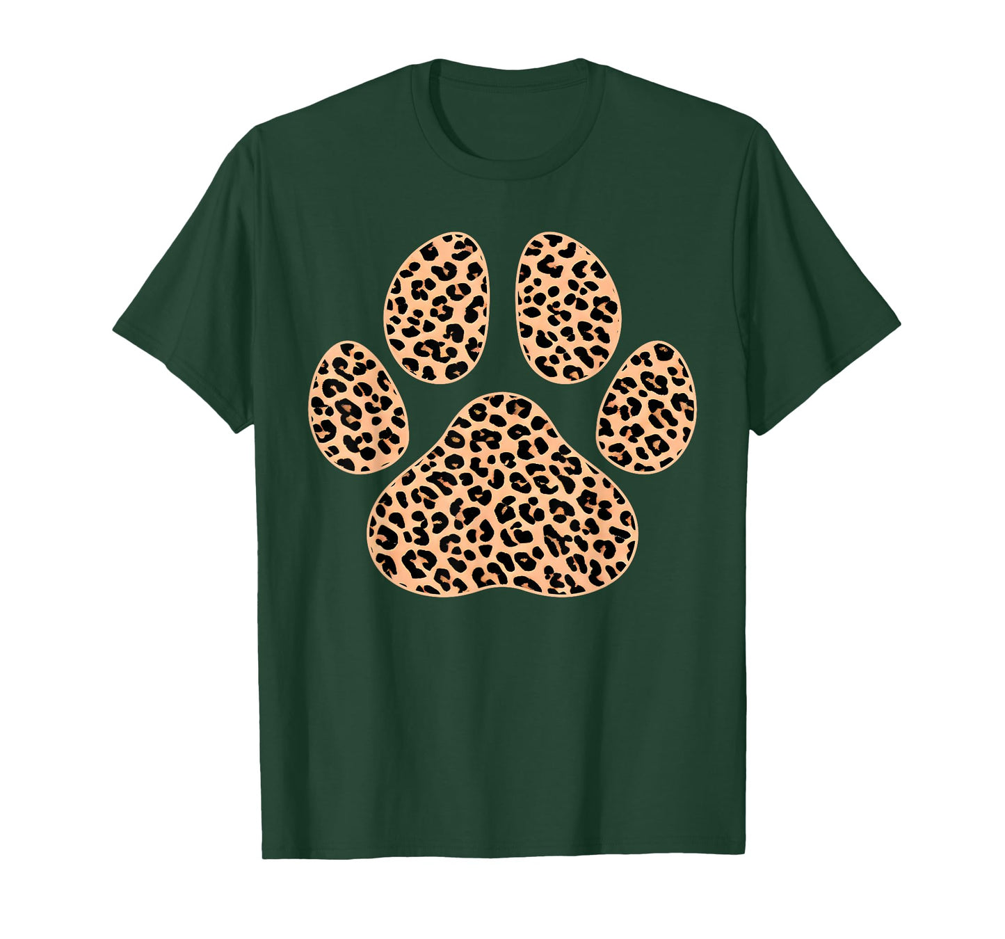 Cat Paw Print Cute Leopard Pattern Dog Lover Leopard Print T-Shirt