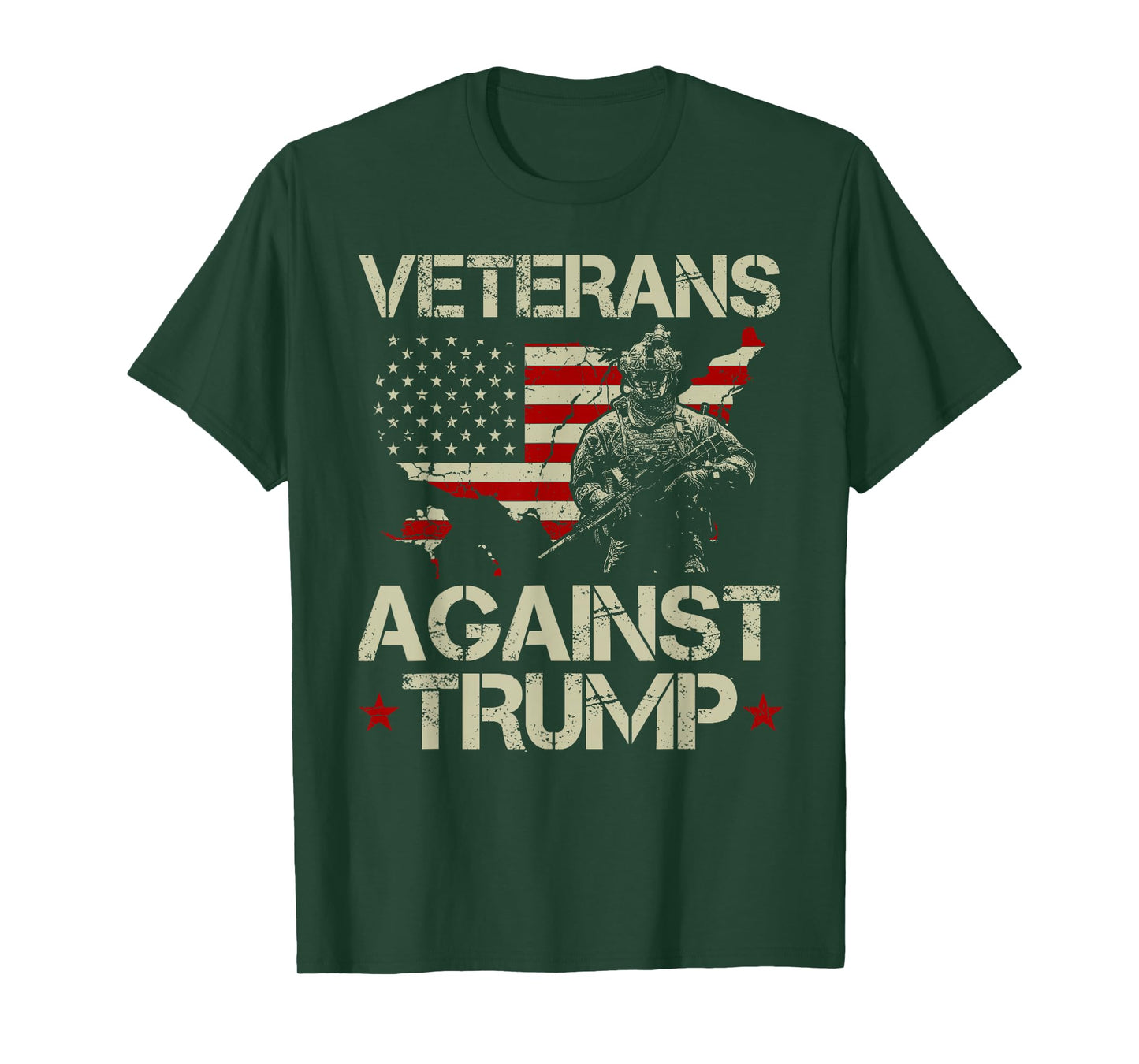 Veterans Against Donald Trump American Flag Gift T-Shirt T-Shirt
