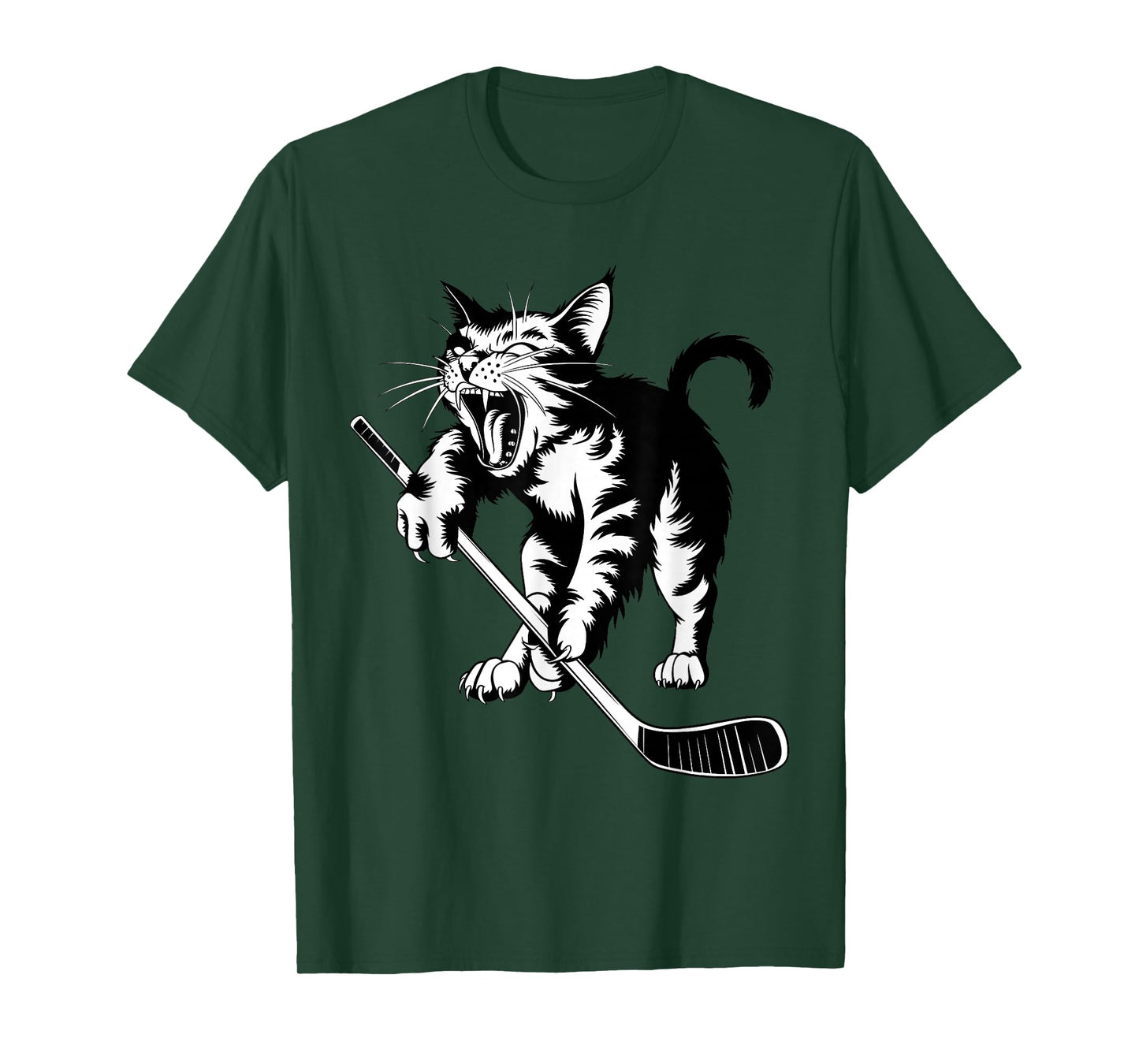 Cat Playing Ice Hockey T-Shirt