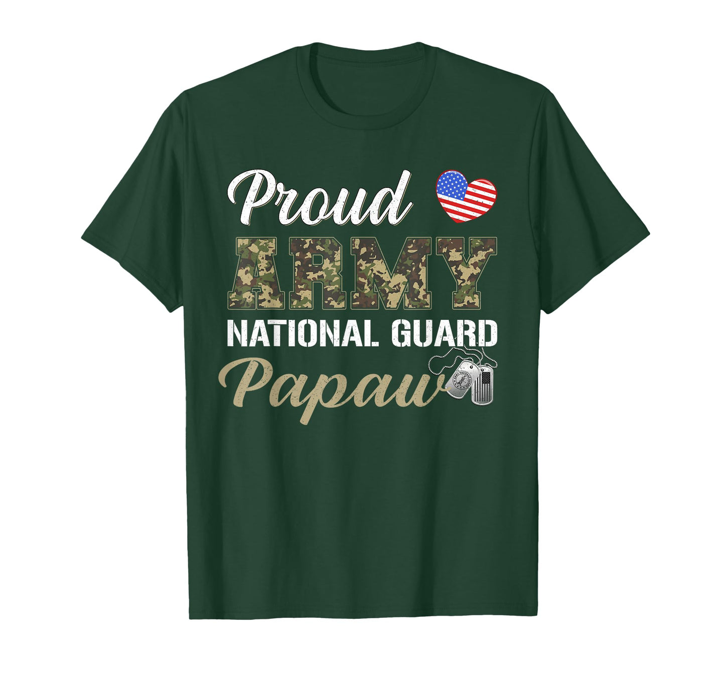 Retro Proud Army National Guard Papaw Military Pride Costume T-Shirt