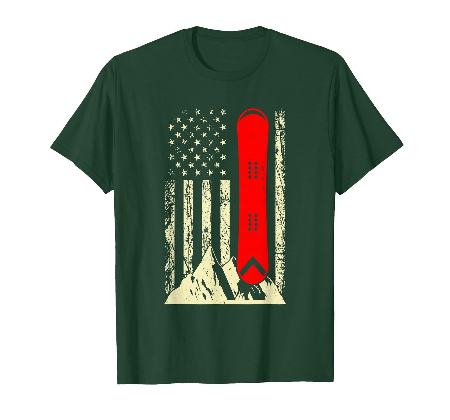 Snowboarding Skiing Snowboard American Flag Snowboarder T-Shirt