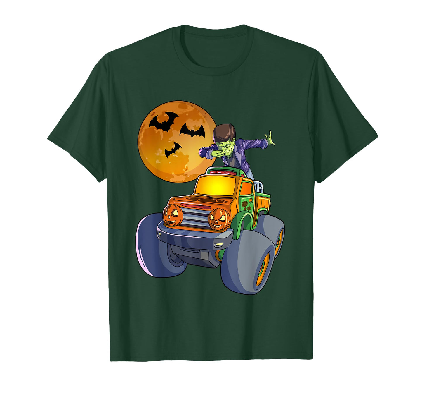 Dabbing Frankenstein Halloween Monster Truck Halloween T-Shirt
