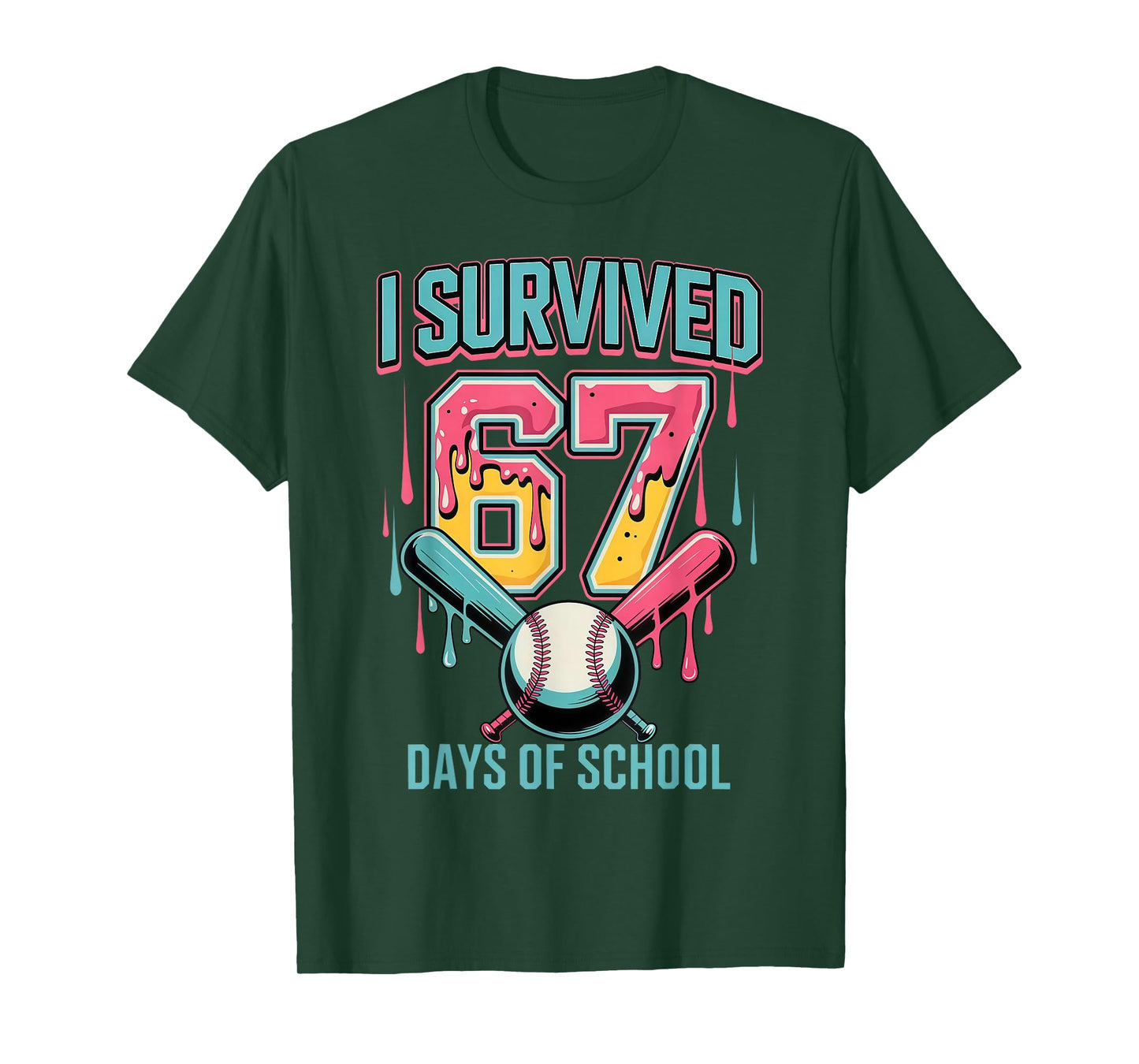 I Survived 67 Days of School Funny Six Seven Meme Teacher T-Shirt