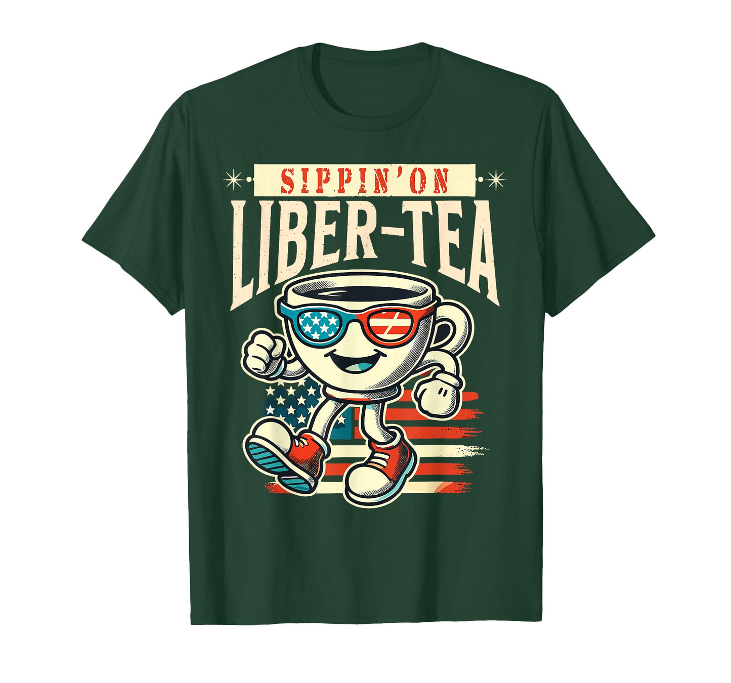 Sippin' On Liber-Tea Retro Vintage Design T-Shirt