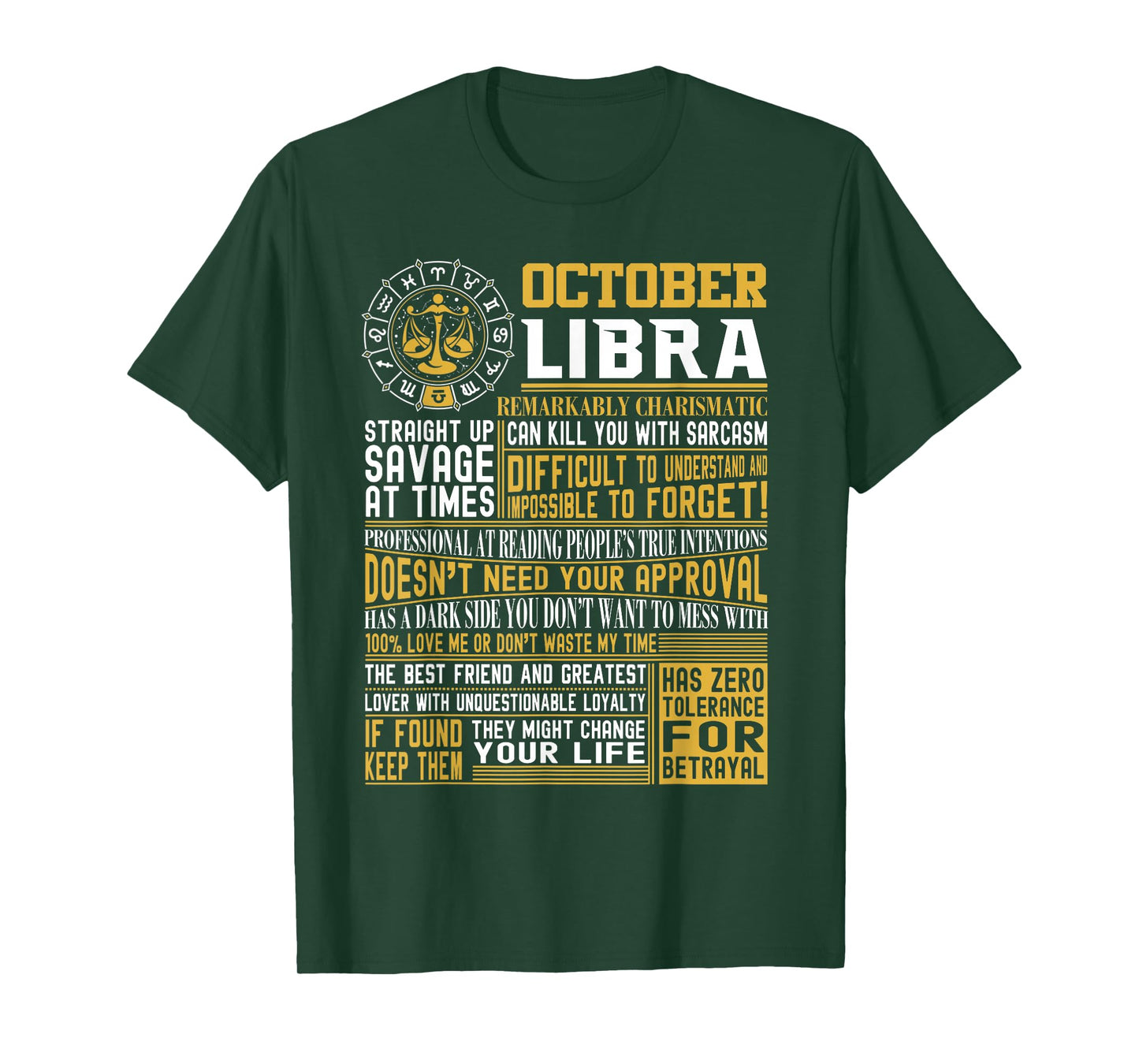 Best Born in October Libra Zodiac Sign t Shirts Men, Women T-Shirt