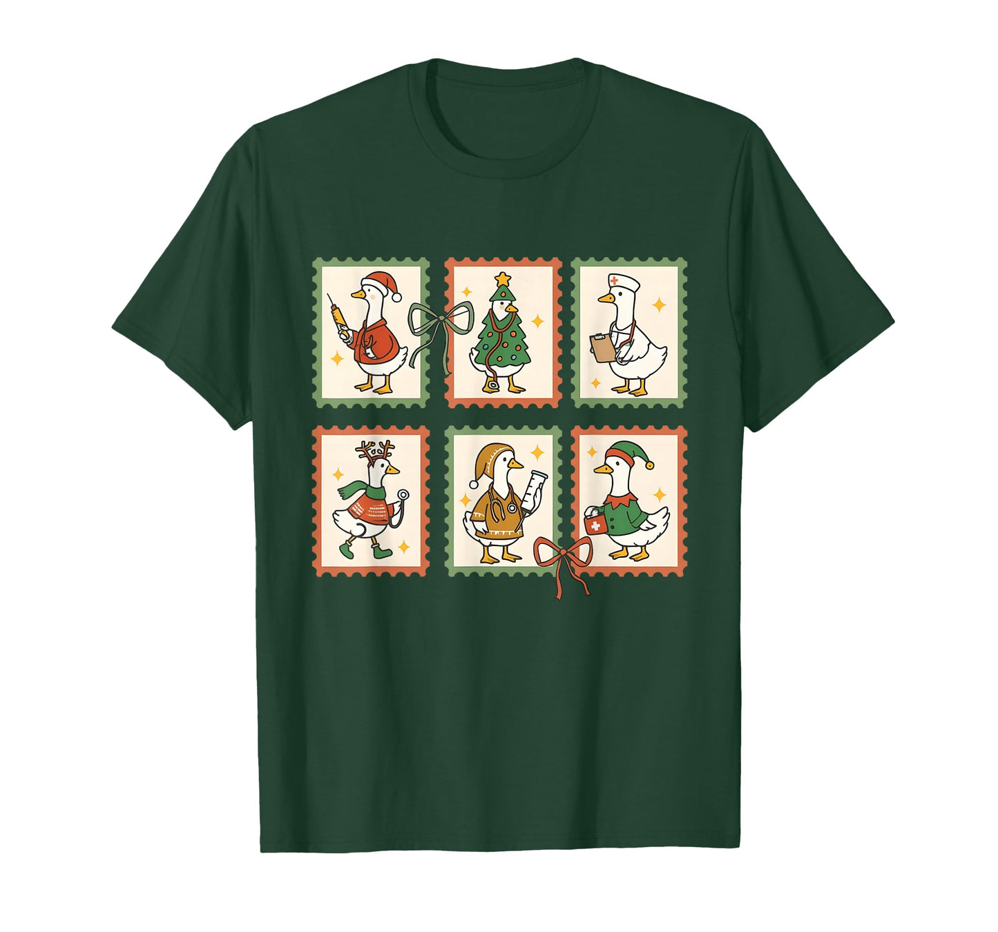 Christmas Goose Funny Nurse RN Festive Holiday Men Women T-Shirt