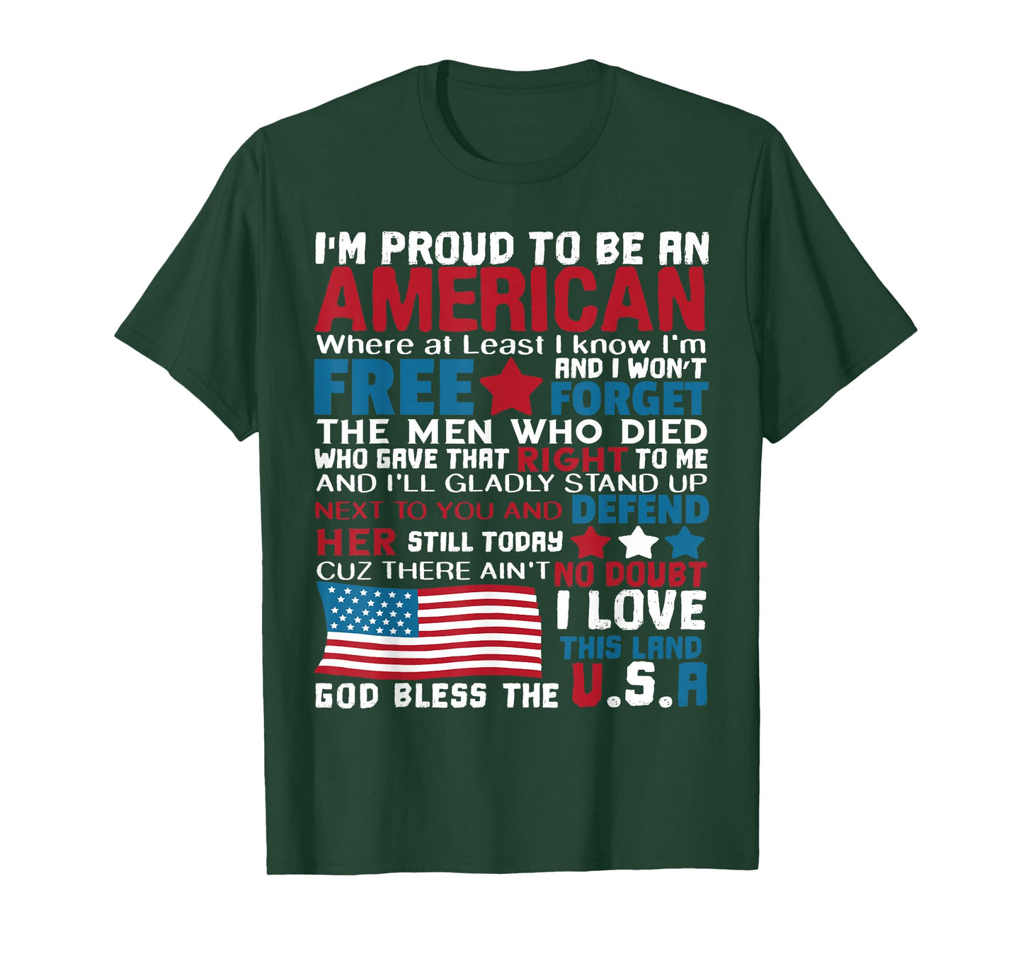 American Proud to be Patriotic Featuring USA Flag Merican T-Shirt