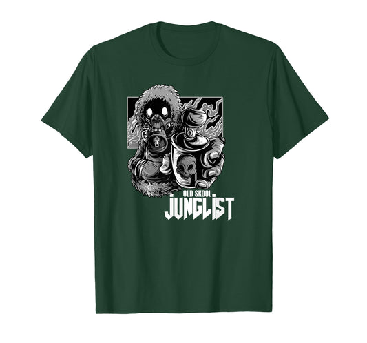 Junglist Raver Spray Can EDM Drum and Bass T-Shirt