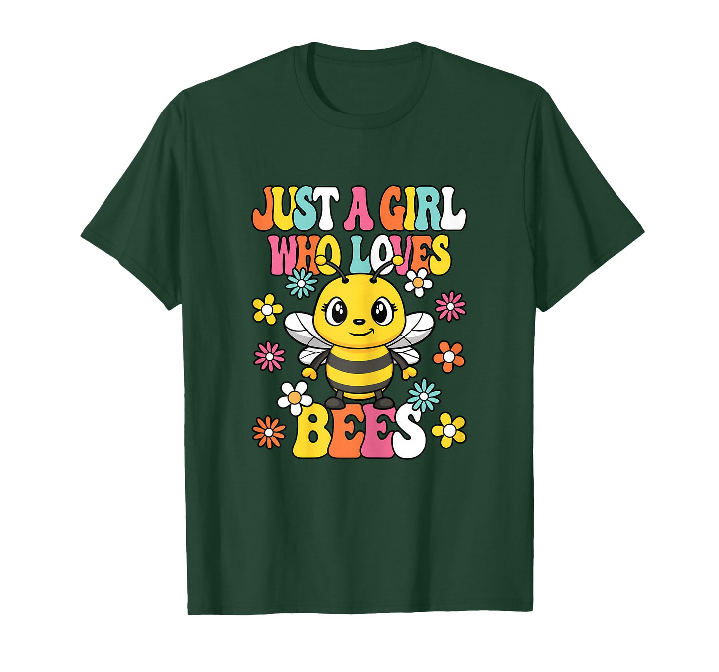 Just A Girl Who Loves Bees Cute Groovy Beekeeper Honey Kids T-Shirt