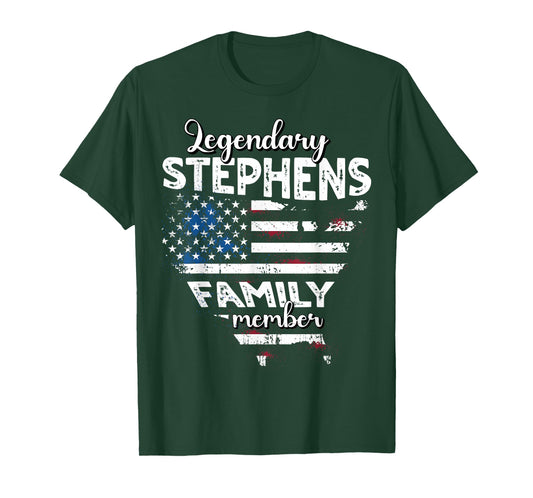 Surname Stephens US Flag Stephens Last Name Stephens T-Shirt