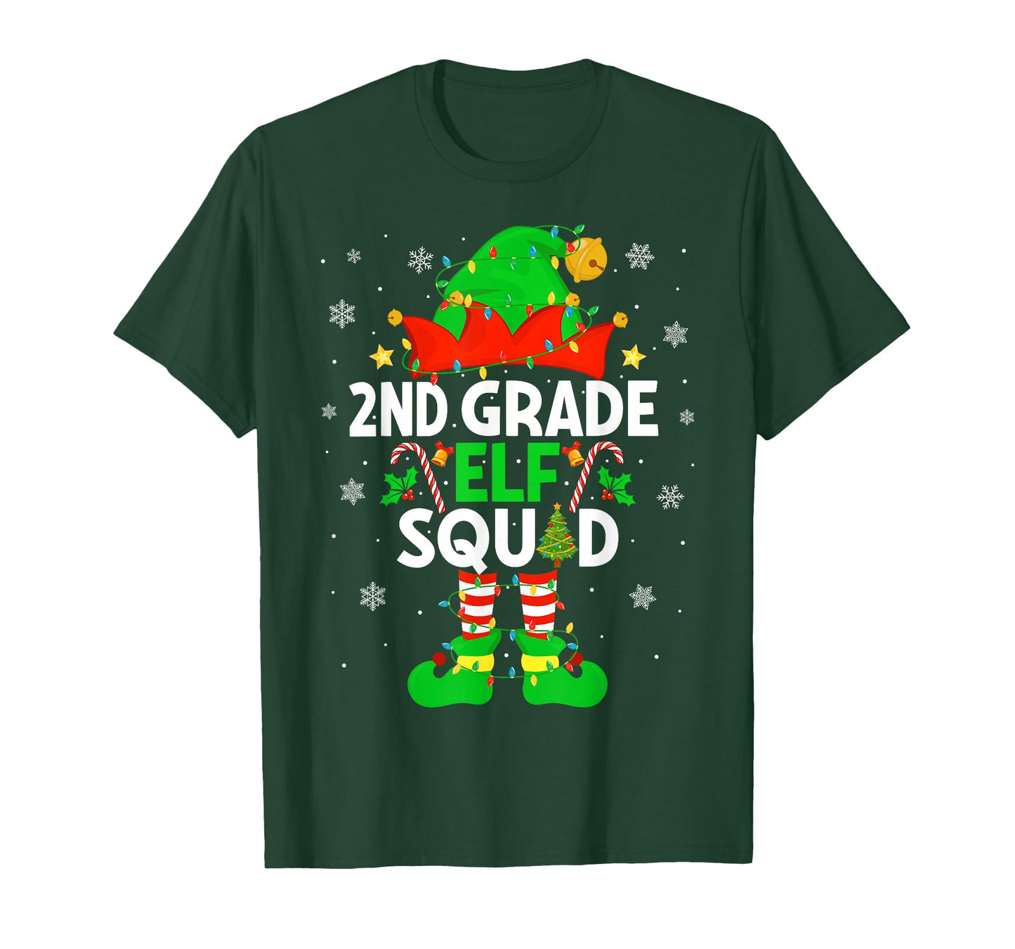 2nd Grade Elf Squad Christmas Second Grade Xmas Teacher T-Shirt