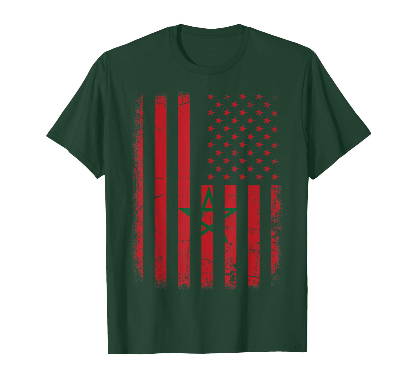 Moroccan American Flag Moroccan Roots Morocco America T-Shirt for Women Kids Men