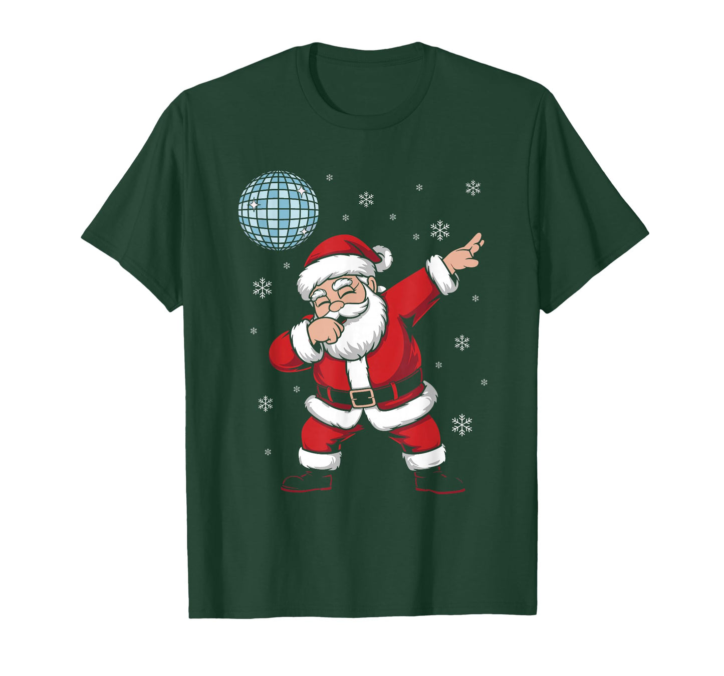 Christmas Disco Ball Dabbing Disco Santa T-Shirt