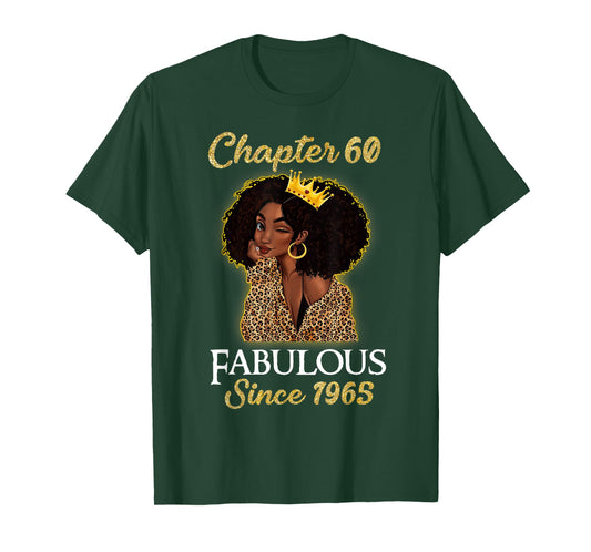 Chapter 60 Fabulous Since 1965 60th Birthday Girls Leopard T-Shirt