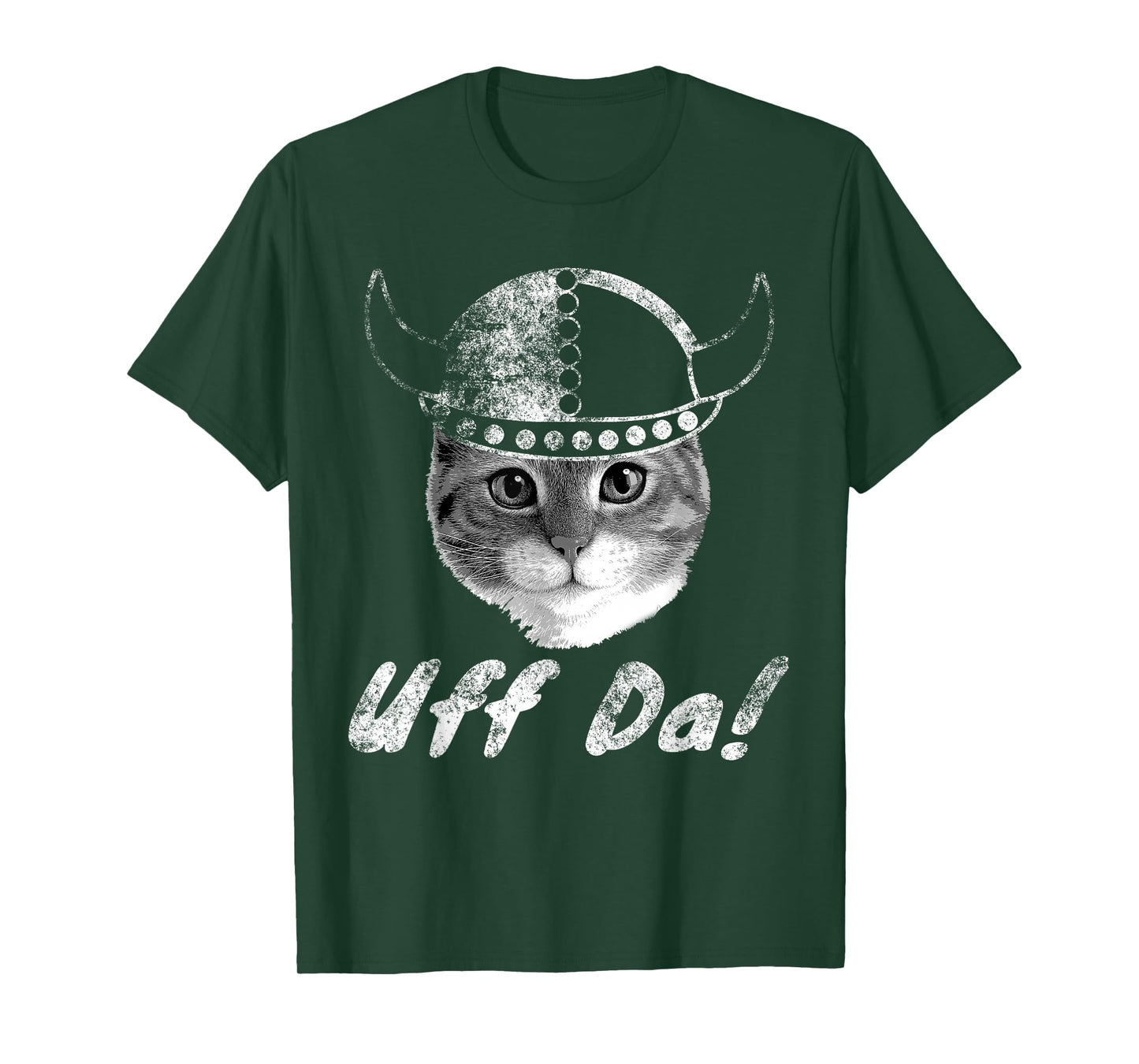 Viking Cat Uff Da Scandinavian Norwegian Men Women Kids T-Shirt
