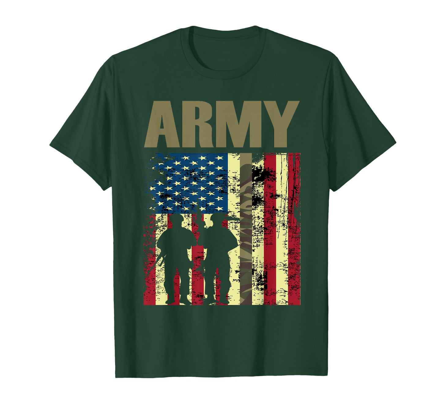 American Flag Camo Us Army 4th of July USA Military Merica T-Shirt