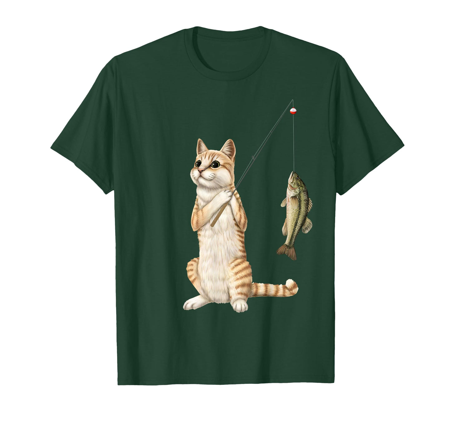 Fishing cat with a bass T-Shirt
