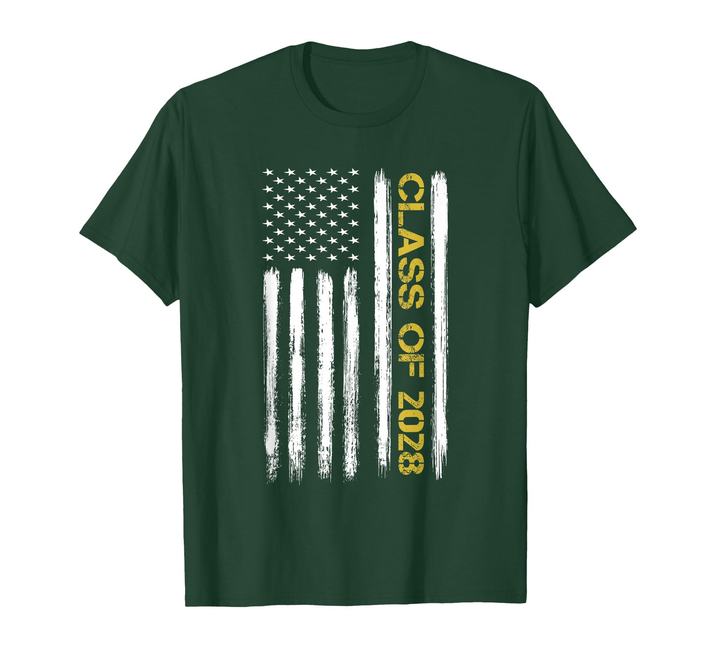 Senior Class Of 2028 Patriotic American Flag Graduation Gift T-Shirt