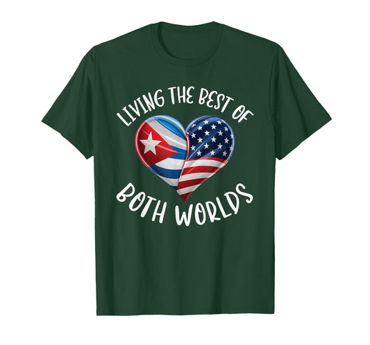 Half Cuban Half American USA Flag Cuba America T-Shirt