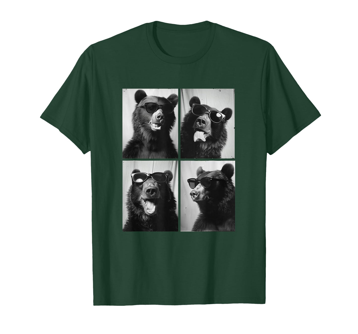 Funny Bears with Sunglasses Cool Forest Animal Photography T-Shirt