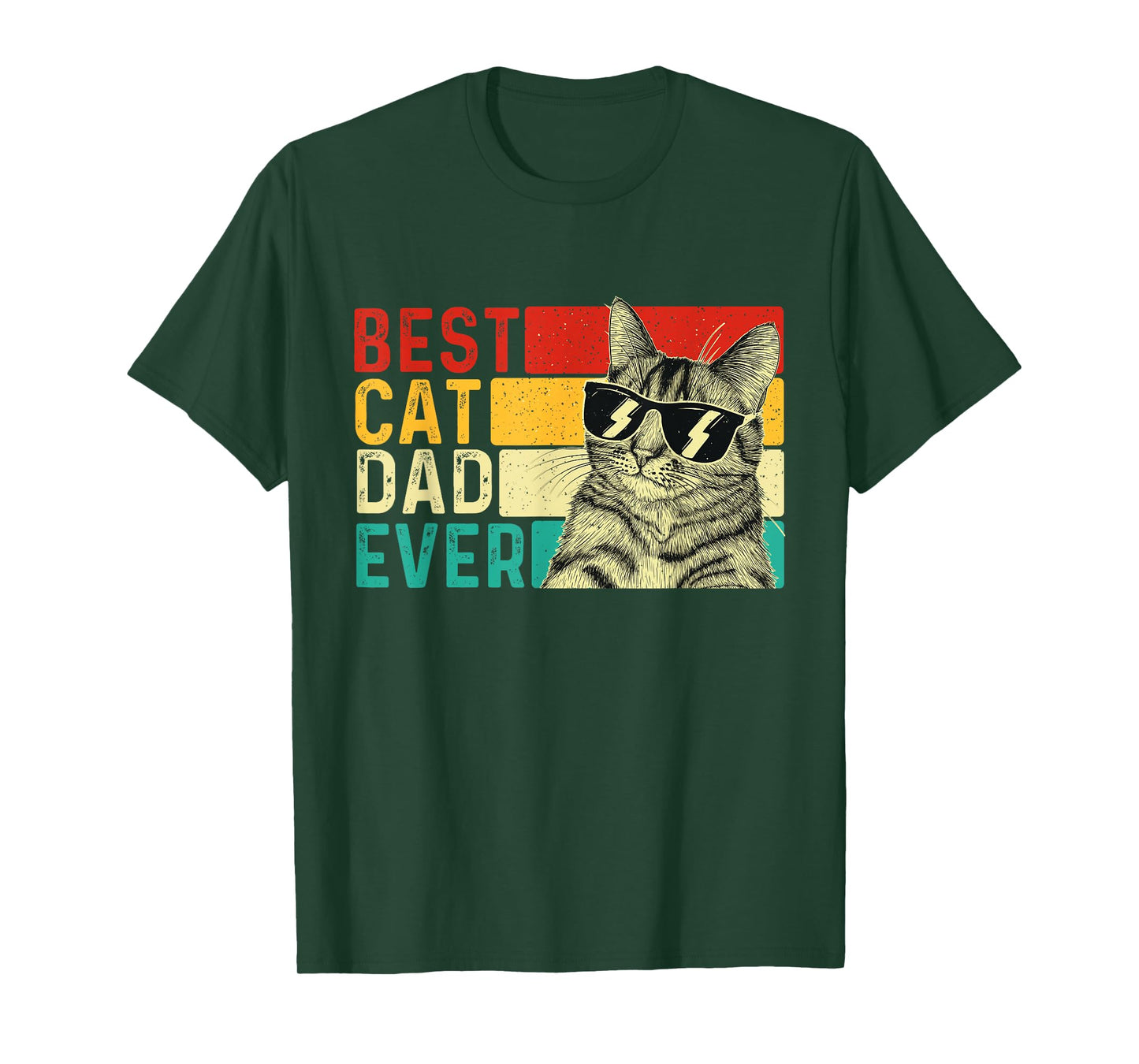 Best Cat Dad Ever - Retro Vintage Animal Pet Lover Kitten Men Women Kids T-Shirt