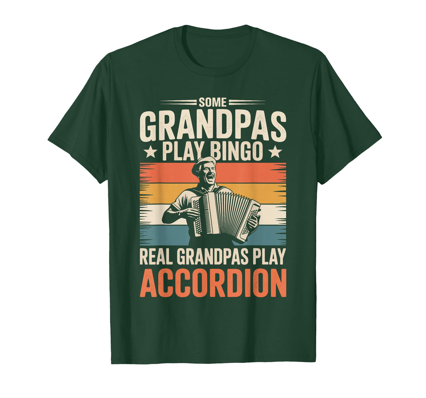 Funny Accordion Art For Grandpa Men Adult Accordion Player T-Shirt