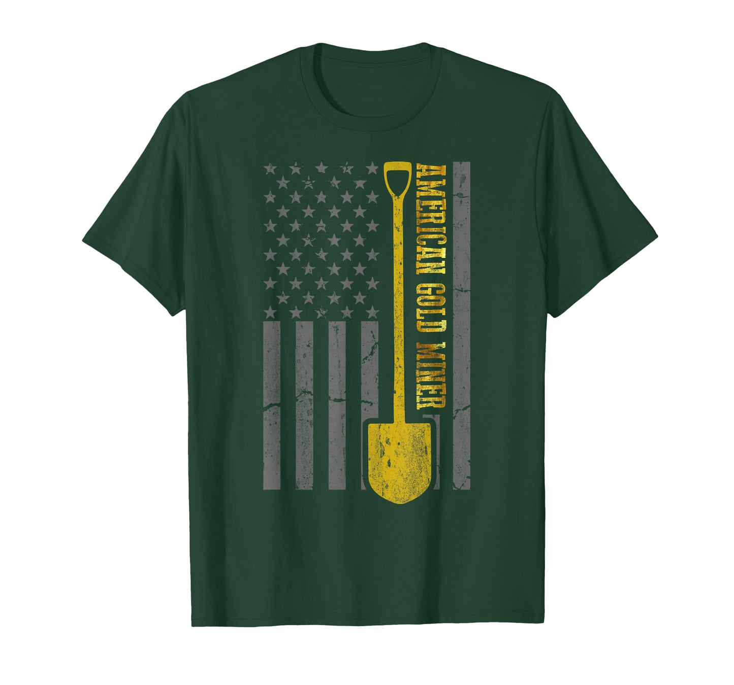 Golden US Flag for American Gold Miner T-Shirt
