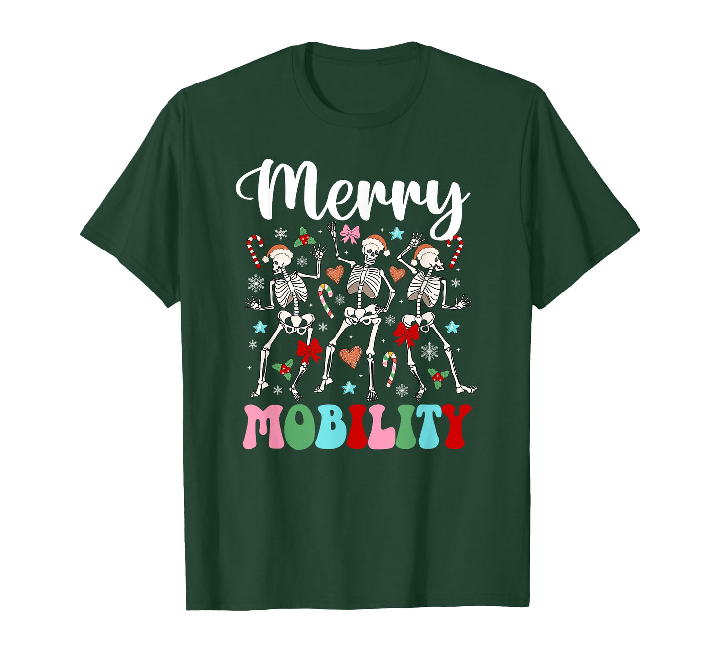 Christmas PT Therapist Xmas Groovy Physical Therapist T-Shirt - Unisex-Adults, Black, Small, Short Sleeve, Cotton Blend, Crew Collar, Cartoon Christmas, Straight Fit, Pull On, Winter, Imported