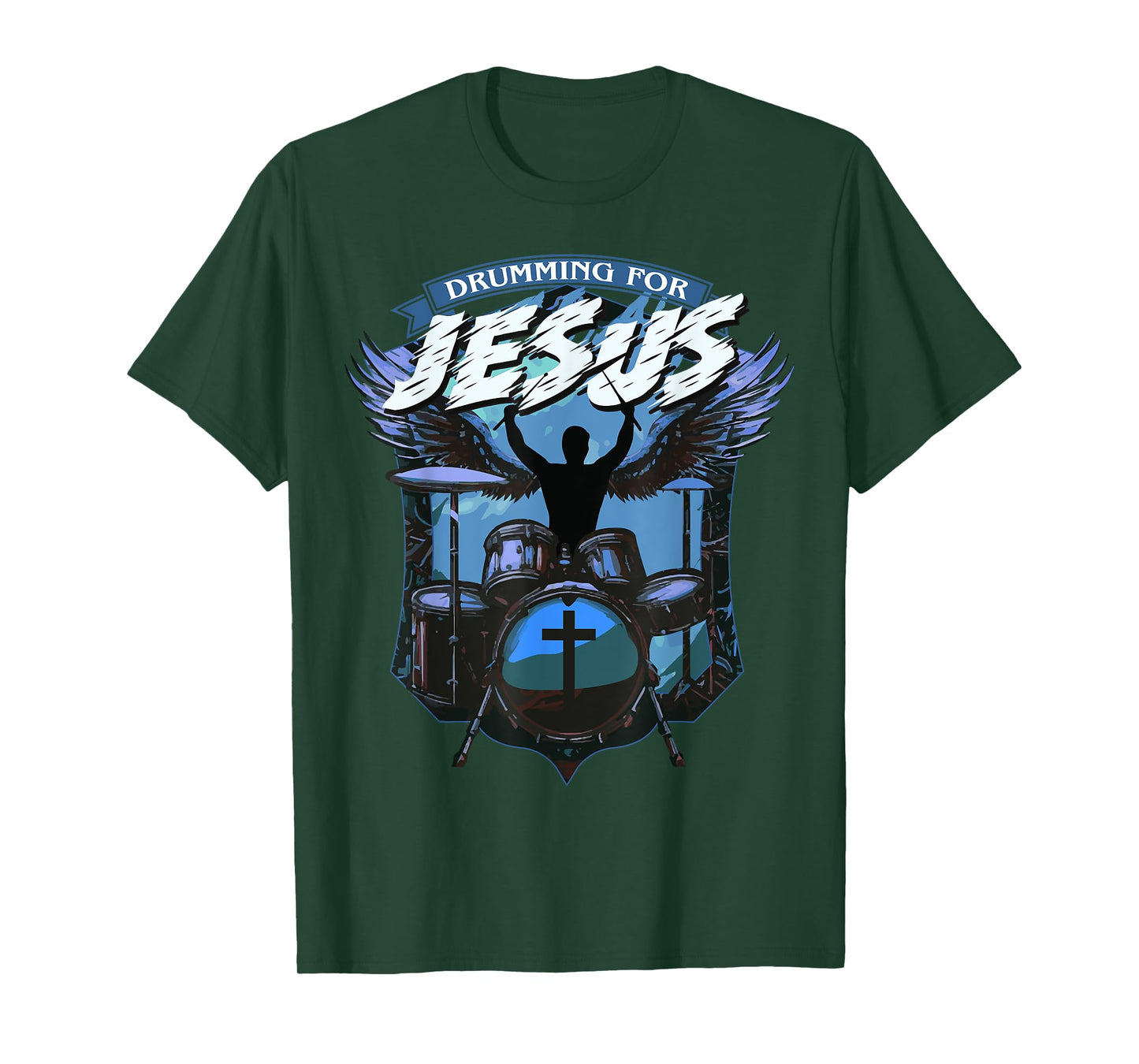 Christian Drummer T-shirts for Men Worship Apparel Christian Music T-shirt Black Small Drumming for Jesus T-shirt