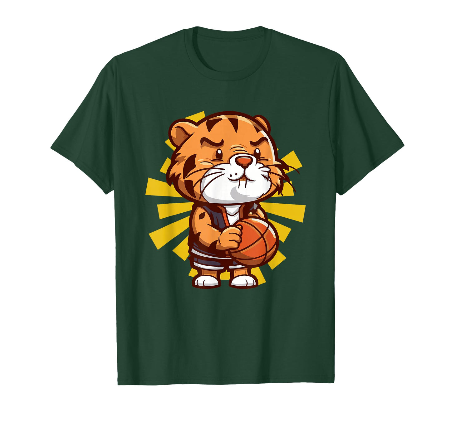 Tiger Basketball Player Ball Sports Jungle Animal T-Shirt