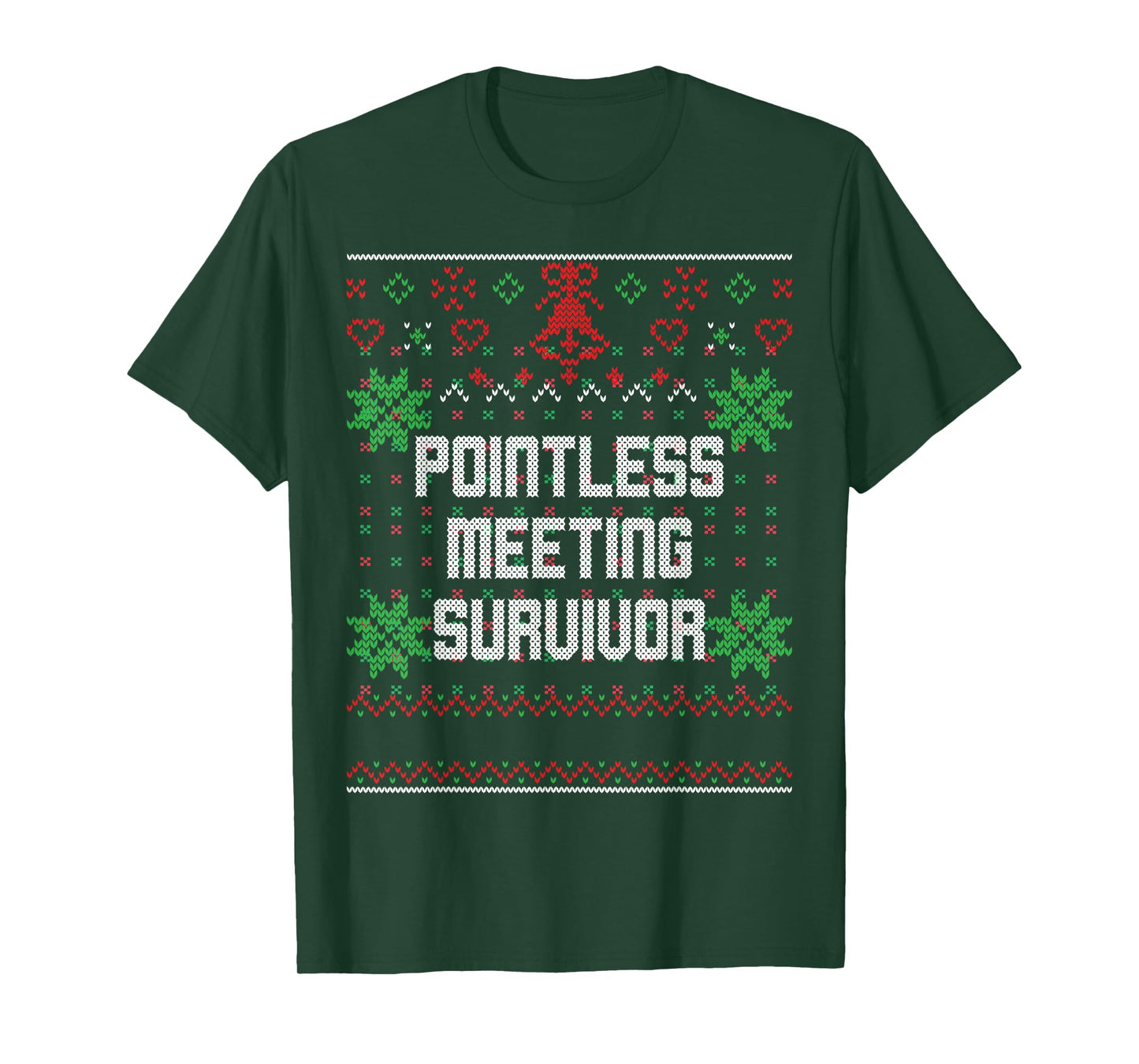 Christmas Pointless Meeting Survivor Ugly Office Party Top T-Shirt