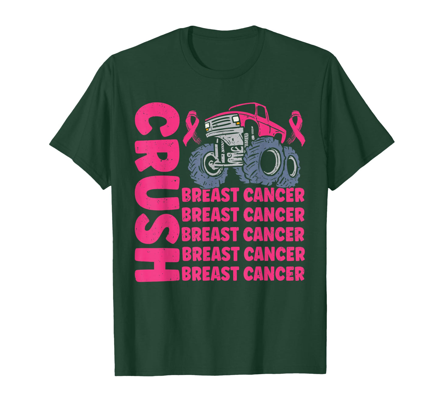 Crush Breast Cancer Awareness Truck pink Women Men Boys T-Shirt