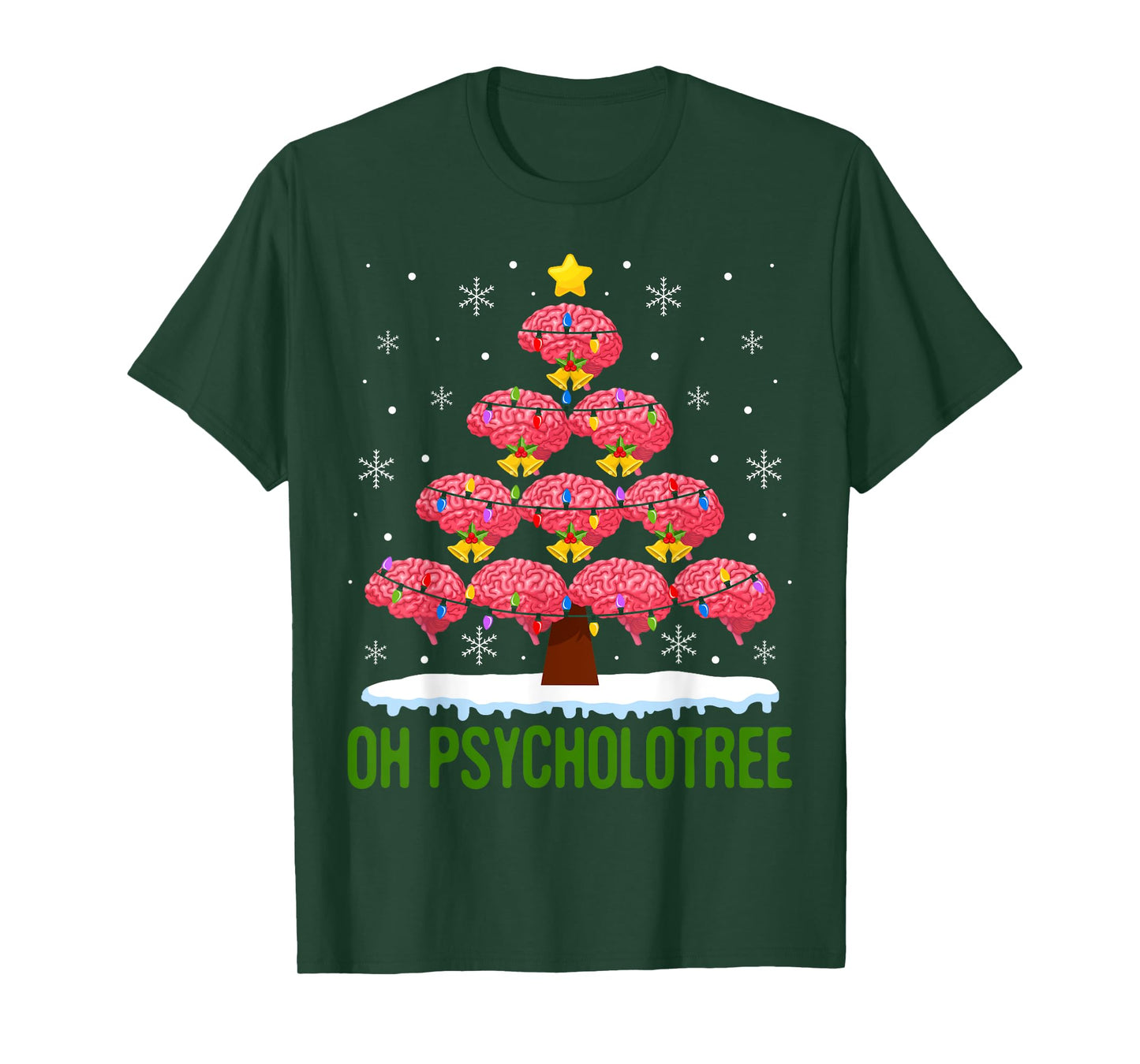 Christmas Tree Oh Psycholotree Psychology Brain Ugly Sweater T-Shirt