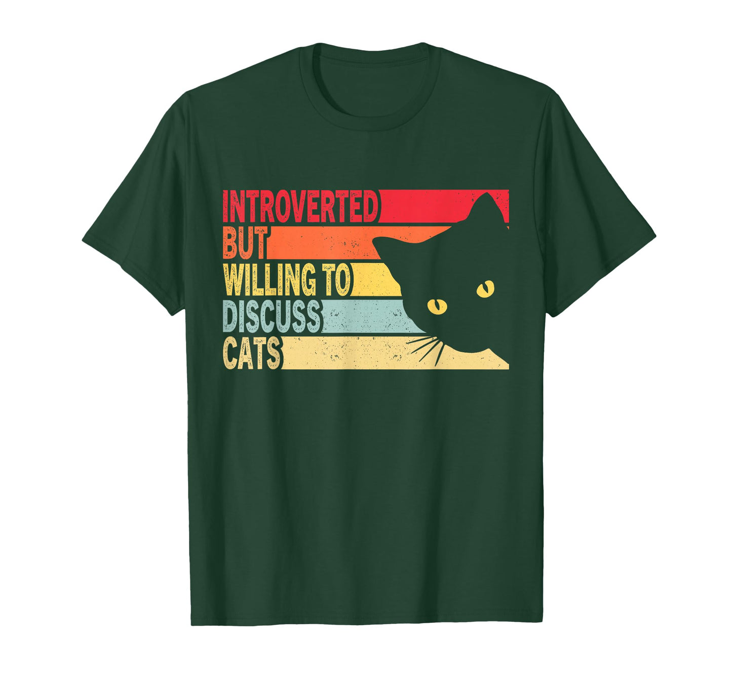 Introverted But Willing To Discuss Cats Vintage Cat Lover T-Shirt