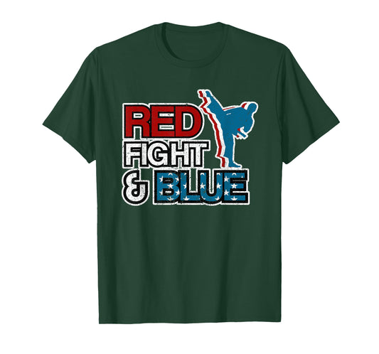 American Flag Martial Arts 4th of July Karate Taekwondo USA T-Shirt for Women Men