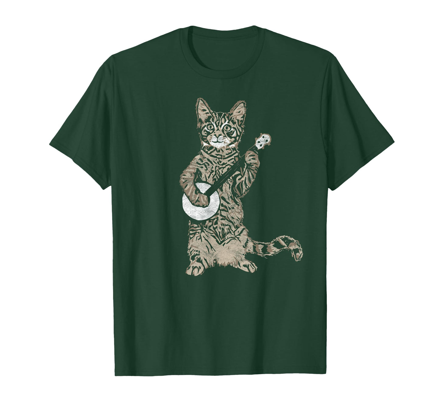 Banjo Cat - Funny Retro Style Bluegrass & Tabby Cat Lover T-Shirt
